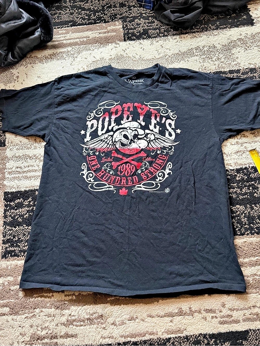 Popeye's Limited Edition 2014 Graphic Tee Black XL